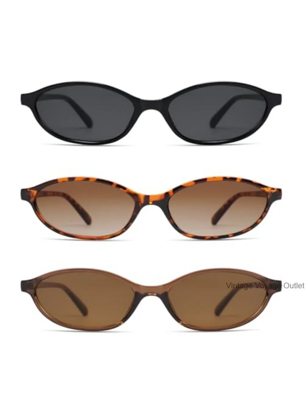 Retro Oval Cat Eye Sunglasses Y2K Trendy UV Protection with Case